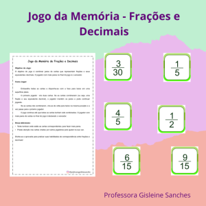 Jogo da Memória - Frações e Decimais