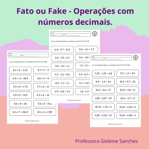 Fato ou Fake - Operações com Decimais