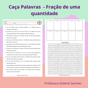 Caça-Palavras - Fração de uma Quantidade