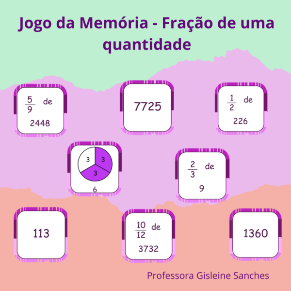 Jogo da Memória - Fração de uma quantidade.