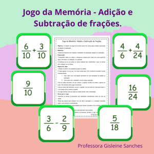 Jogo da memória - Adição e Subtração de Frações