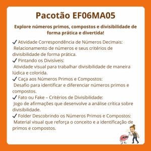 EF06MA05 - Pacotão Números Primos, Compostos e Divisiveis