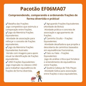 Pacotão EF06MA07 - Compreender, Comparar e Ordenar Frações
