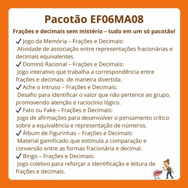Pacotão EF06MA08 – Números Racionais: Frações e Decimais