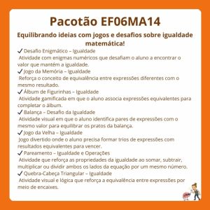 Pacotão EF06MA14 – Propriedades da Igualdade