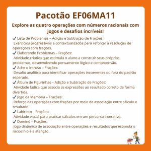 Pacotão EF06MA11 – Operações com Números Racionais