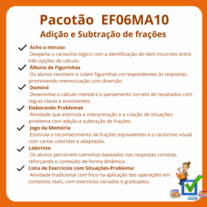 Pacotão EF06MA10 - Adição e Subtração de Frações